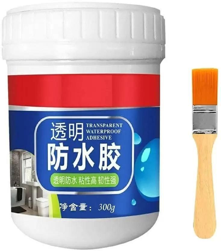 Invisible Waterproof Glue Clear Gel Bathroom Roof Top Concrete Paint No Leak Adhesive&nbsp;(300 g) Pack Of 2