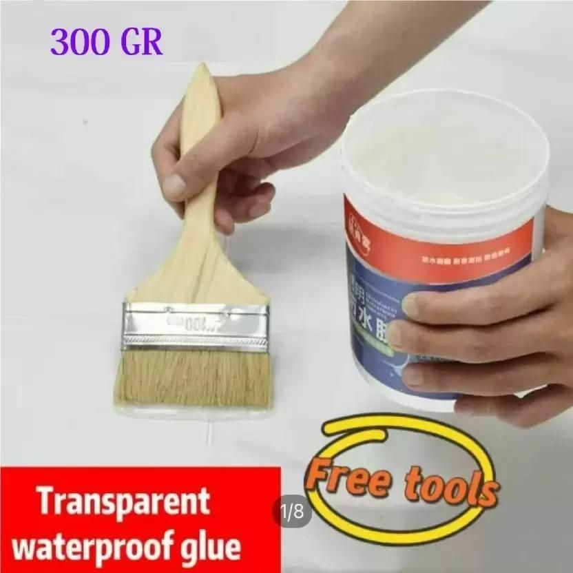 Invisible Waterproof Glue Clear Gel Bathroom Roof Top Concrete Paint No Leak Adhesive&nbsp;(300 g) Pack Of 2