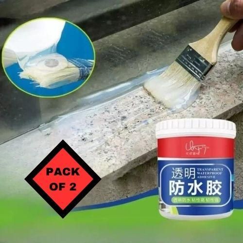 Invisible Waterproof Glue Clear Gel Bathroom Roof Top Concrete Paint No Leak Adhesive&nbsp;(300 g) Pack Of 2